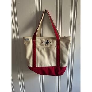 Lands End canvas tote red